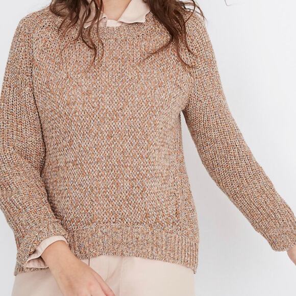 Madewell Beverly Pullover Sweater Pink Mauve Marled Knit Crewneck Sweater Small - Picture 1 of 8